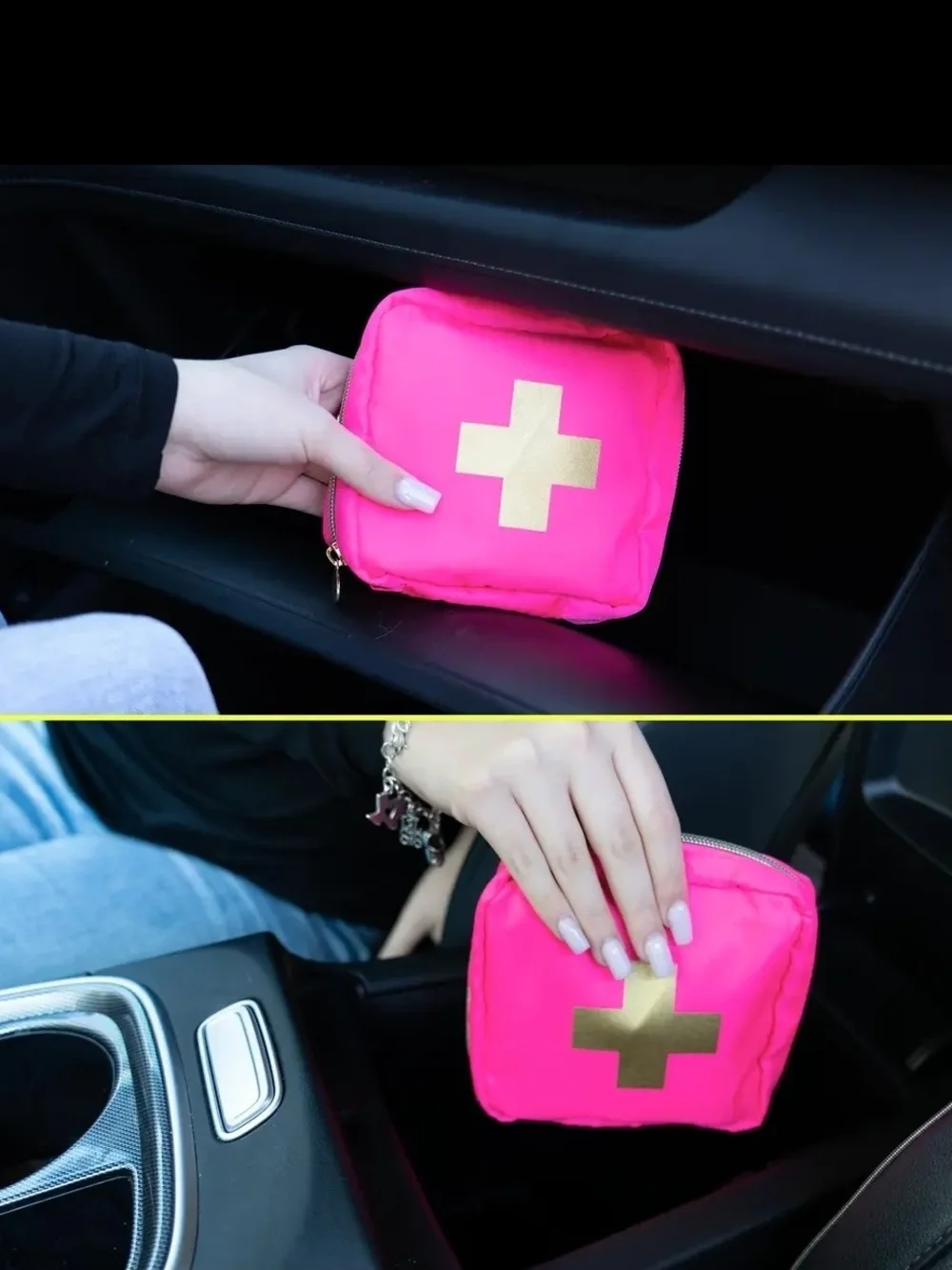 Pink Car First Aid Kit – 90-Piece Emergency Essentials